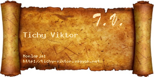 Tichy Viktor névjegykártya